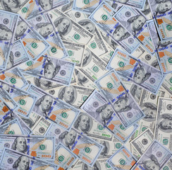 Dollars background. top view. copy space