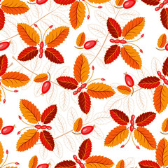 Seamless autumnal pattern with butterflies