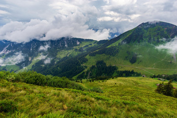 Fototapeta premium Breathtaking view while walking the mountain trail