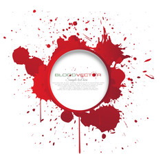 Obraz premium Blood splatter isolated on white background, vector design