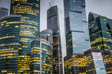 Obraz premium Skyscrapers of Moscow city business center.
