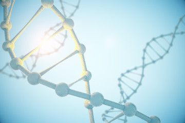 DNA on blue background
