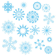 Fototapeta na wymiar set of vector snowflakes.