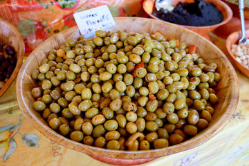 Olives for sale at local market
