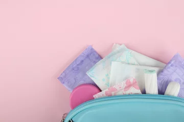 Foto op Canvas Hygiene feminine pads, tampon menstruation in the beautician © Studio KIVI