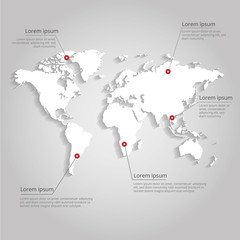 Obraz premium World map infographic template. Vector illustration.