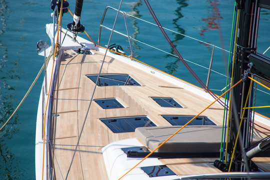 Sailing yacht sailing in the sea. Sailboat. Sailing.