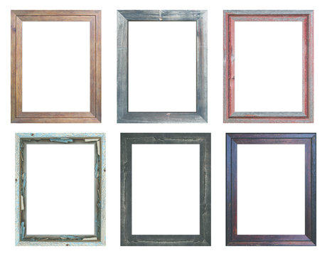 Old wooden frame with isolated background