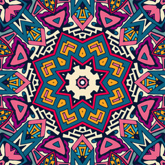 Abstract geometric ethnic tribe seamless pattern