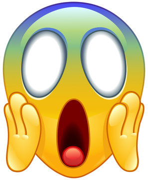 Face Screaming In Fear Emoji. Scared Face Icon Royalty Free SVG, Cliparts,  Vectors, and Stock Illustration. Image 100693886.