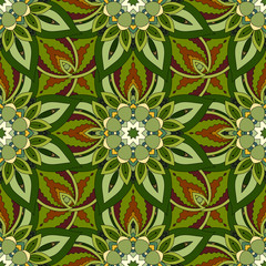 Ornate floral seamless texture, endless pattern with vintage mandala elements.
