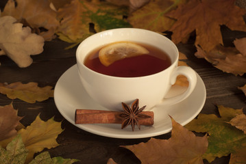 Autumn hot tea