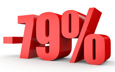 Discount 79 percent off. 3D illustration on white background.