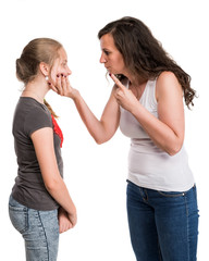  Mother shouting at her teenage daughter