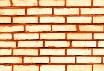 Orange brickwork detailed texture background - stock photo