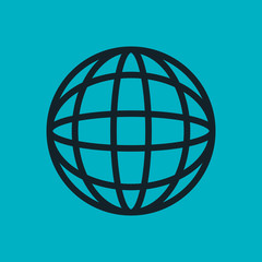 globe connected icon world social network blue sky background vector illustration