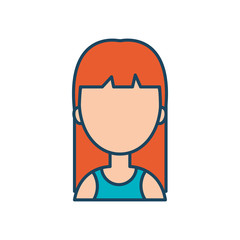 female character social network flat isolated vector illustration
