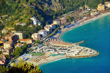 Monterosso al Mare aerial view, Cinque Terre, Italian Riviera, Liguria