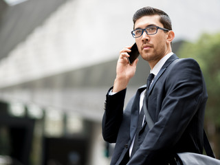 Portrait of handsome businessman outdoor