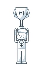 business people success icon vector illustration design