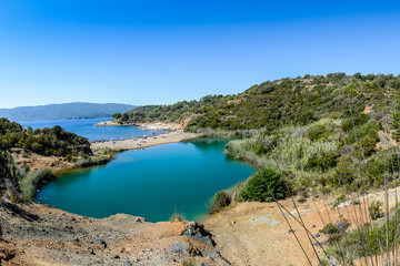 Obraz premium black lake in Tuscany -Elba's Isle-