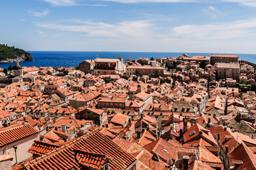 Dubrovnik panorama: traditional Mediterranean medieval houses.