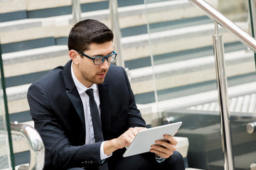 Portrait of handsome businessman outdoor