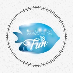 sea life conceptual poster vector illustration design