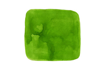 Green watercolor design element isolated on white background.