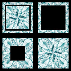 Diamond shapes set on black background