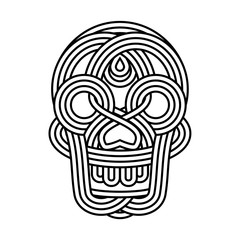 Parallel lines skull symbol on white background