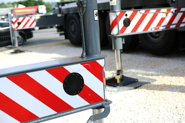 Obraz premium A fragment of a construction truck crane