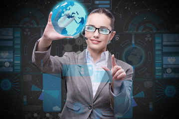 Businesswoman in global business concept