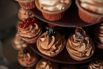 delicious wedding cupcakes with berries