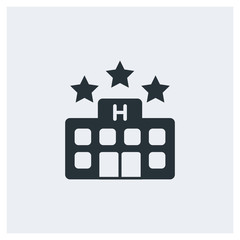 Obraz premium Hotel icon, image jpg, vector eps, flat web, material icon, icon with grey background