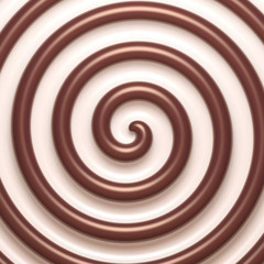 Abstract chocolate and cream spiral background