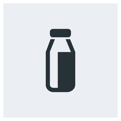 Milk icon, bottle icon, image jpg, vector eps, flat web, material icon, icon with grey background