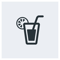 Juice icon, image jpg, vector eps, flat web, material icon, icon with grey background