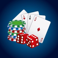 poker cards game casino vector illustration design
