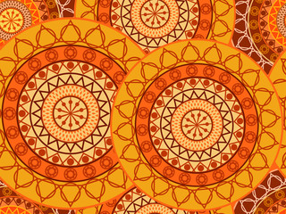 Mandala seamless pattern. Geometric pattern in Buddhist and Hindu style. Vector illustration.