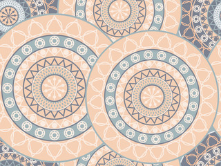 Mandala seamless pattern. Geometric pattern in Buddhist and Hindu style. Vector illustration.
