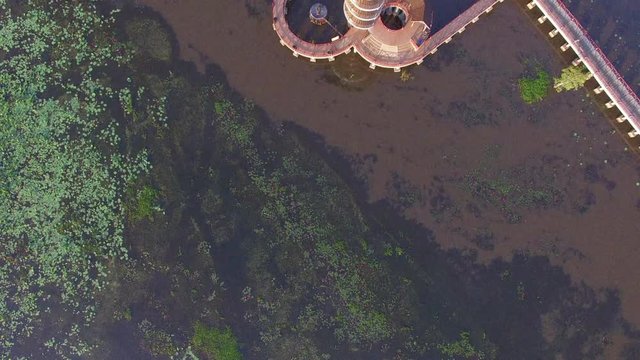 bird-watching tower in swamp.The Talay Noi Wetlands Preserve, in Phatthalung, at 450 square kilometers, is the largest waterfowl reserve in the Kingdom, and home to 187 species of birds
