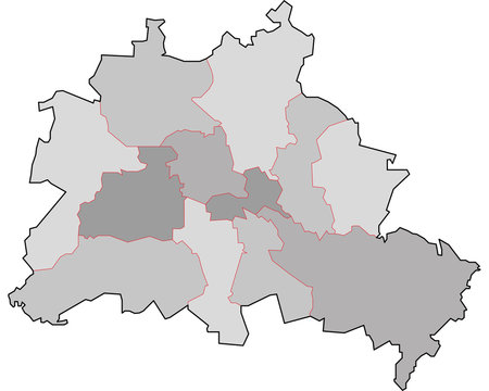 Berlin Stadtgebiet und Bezirksgrenzen