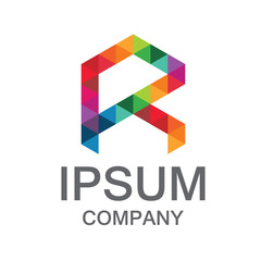 Business corporate logo design vector.Colorful vector template.logo for technology.Hexagon logo.Letter R