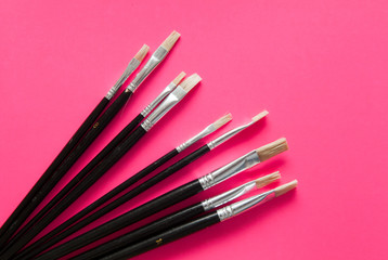 Set of artists paint brushes