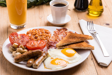 rustic full english breakfast