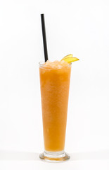 alcoholic cocktail in a glass glass on a white background