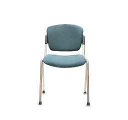 Modern office chair from green cloth over white