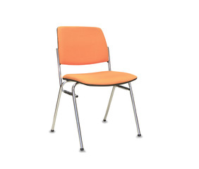 The orange office chair. Isolated