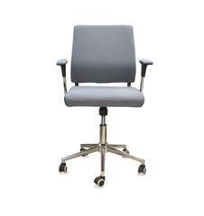 Modern office chair from gray cloth over white